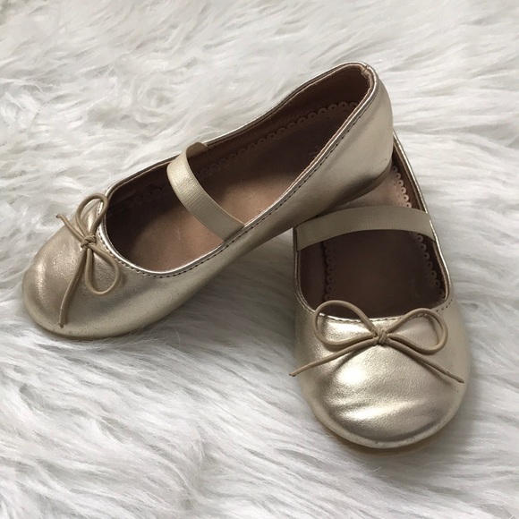 girls gold ballerina shoes
